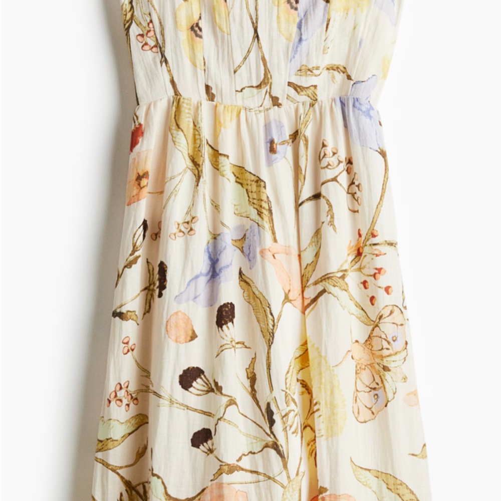 H&M Floral Maxi Dress - Cream with Multicolor Print- NWT size Large